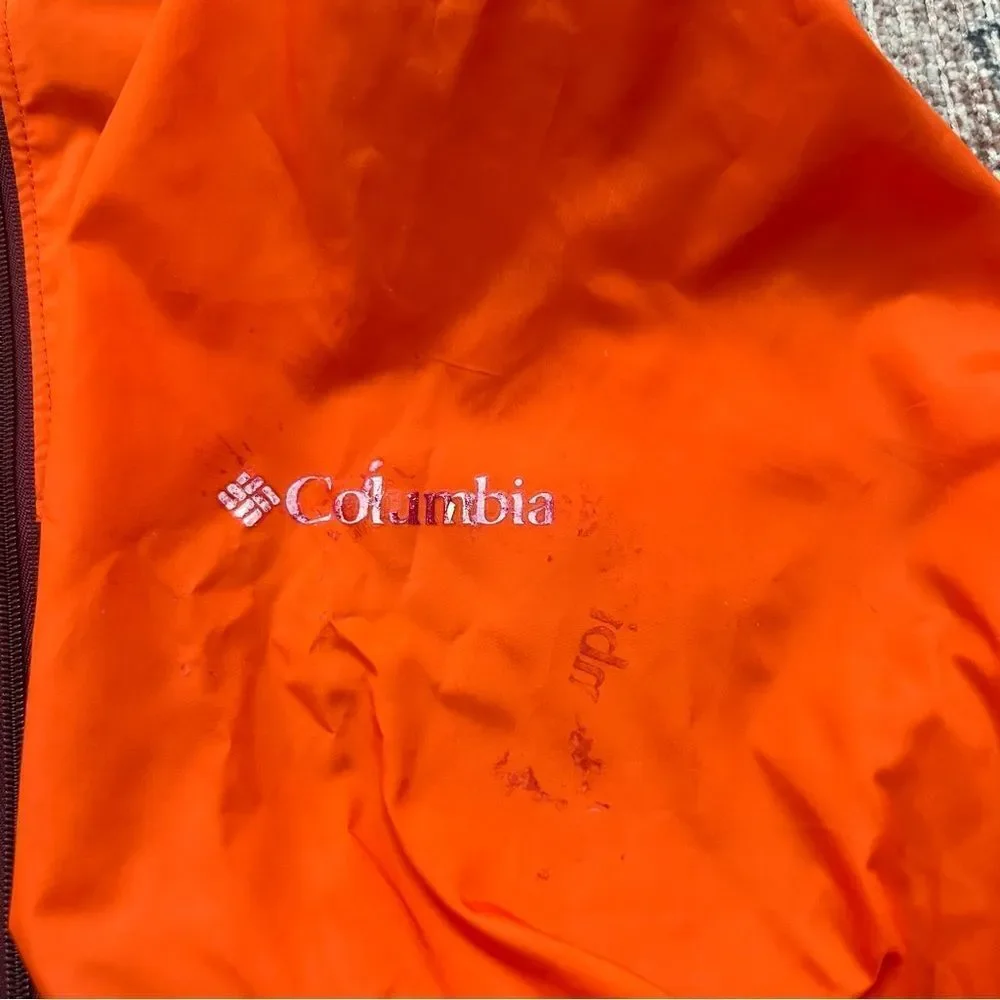 Columbia Virginia Tech VT Orange and Maroon Windbreaker Zip Up Jacket Medium